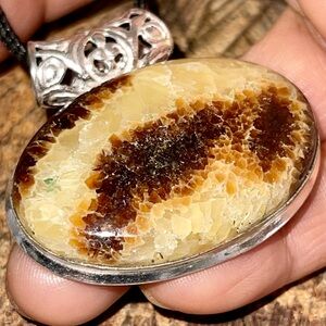 Septarian Nodule Crystal Pendant 1 1/2”